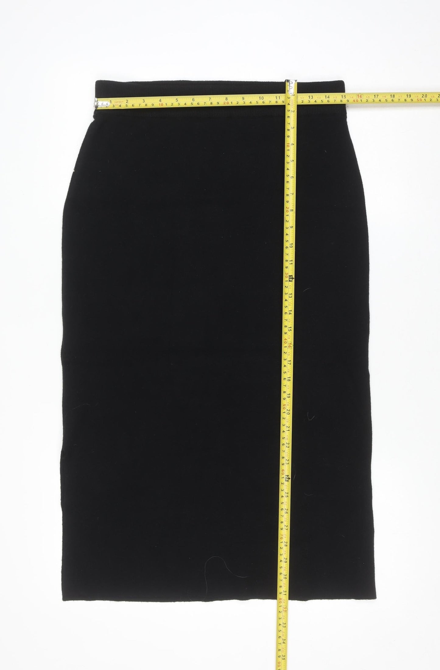 Lands' End Women's Black Knit Midi Pencil Skirt Size M