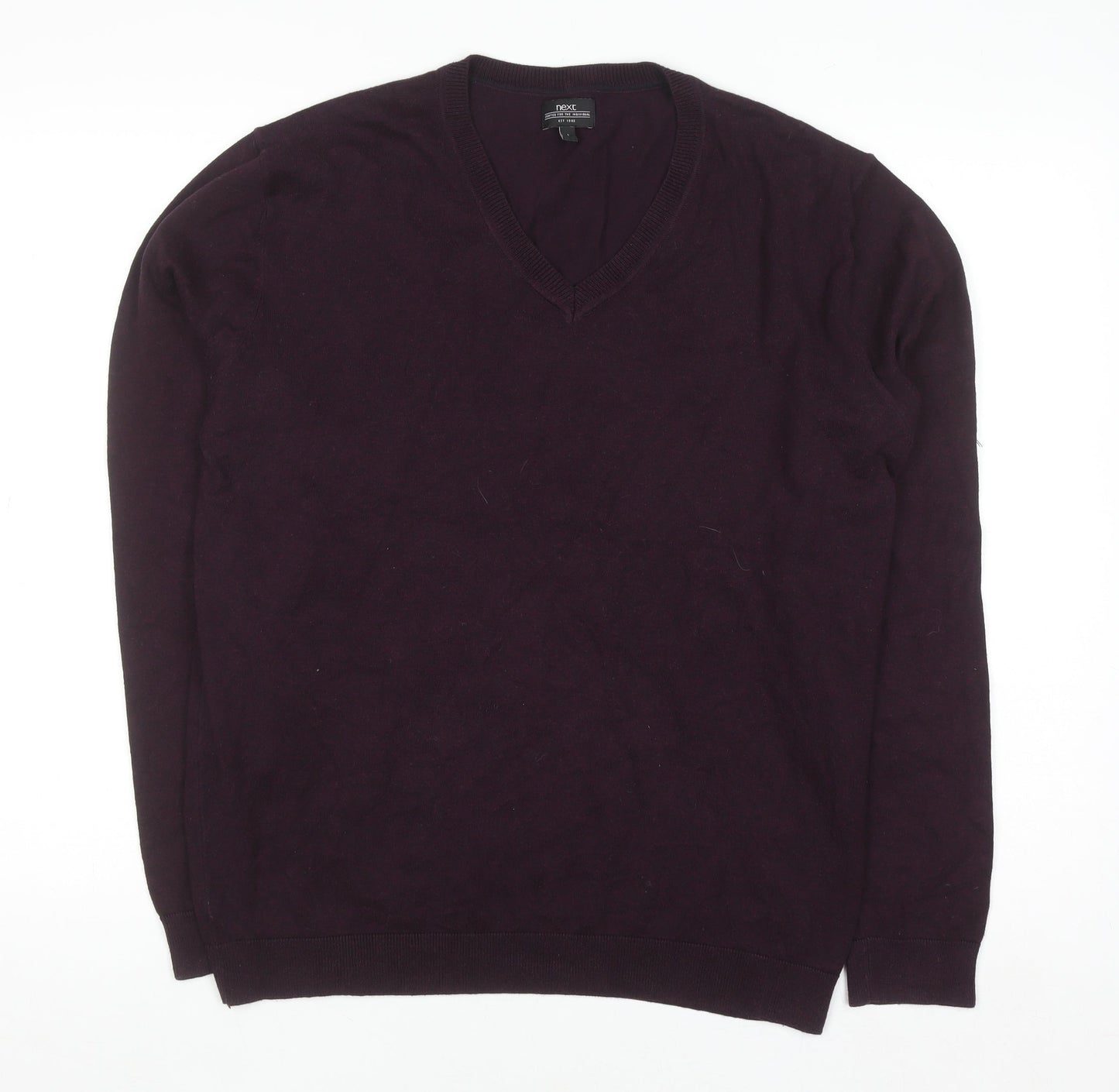 Next Men’s Purple Cotton V-Neck Jumper Size L