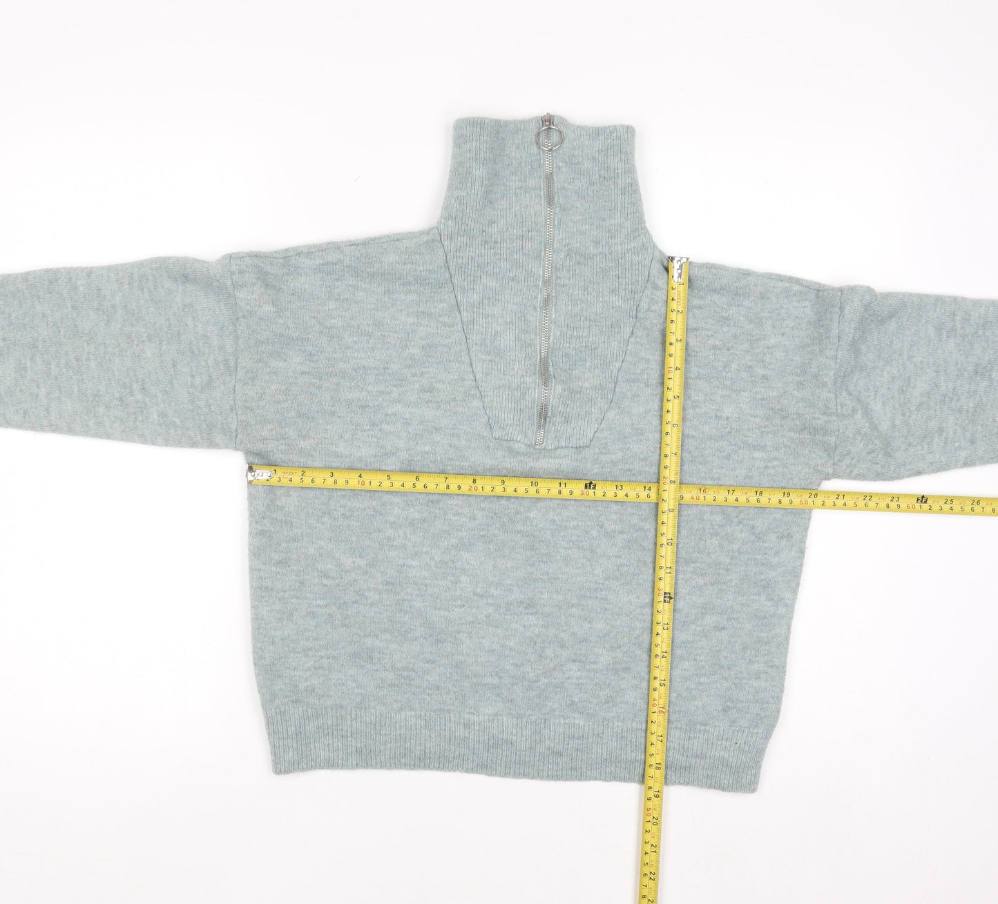Golddigga Women’s Grey High Neck Half Zip Knit Jumper Size 14
