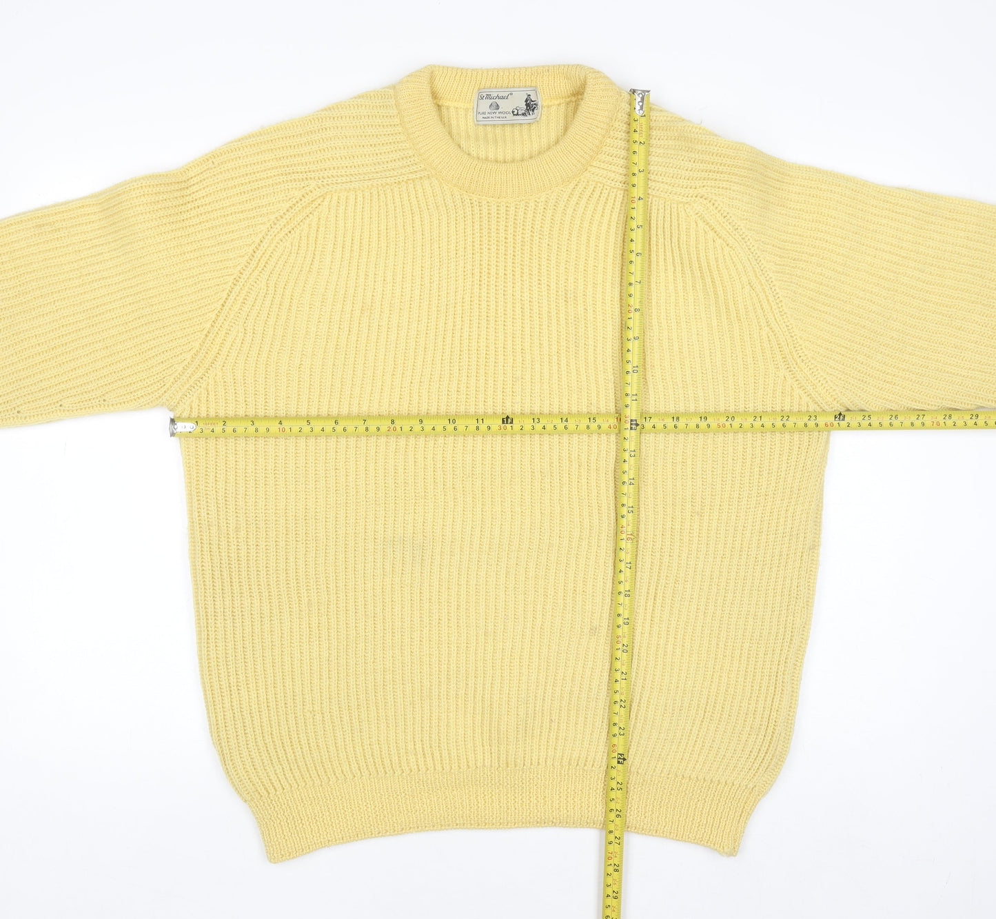 Marks and Spencer St Michael Yellow Wool Chunky Knit Women’s Jumper Medium