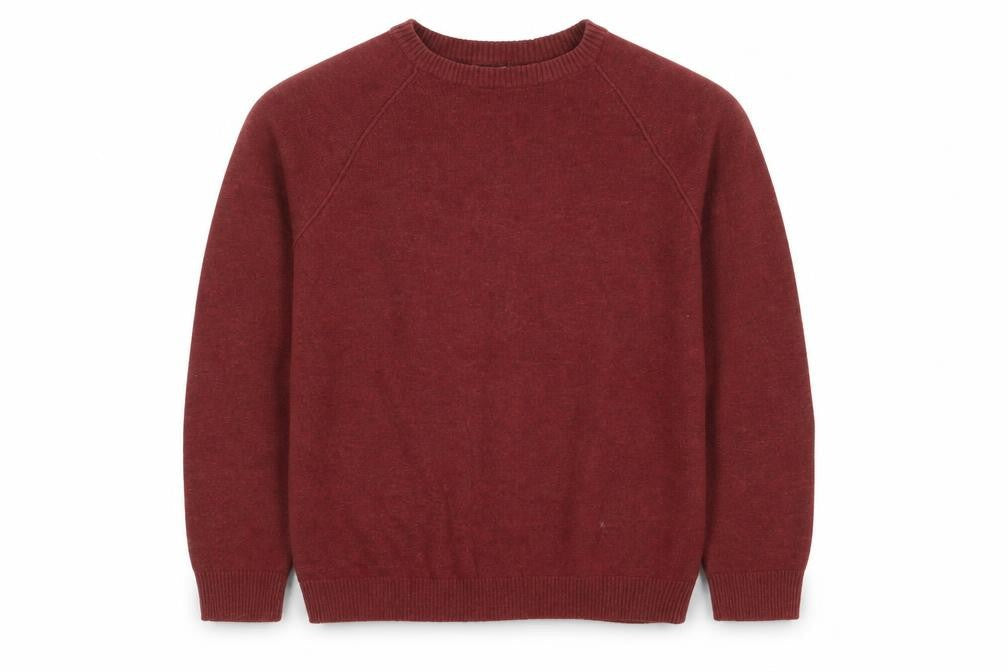 Cotton Traders Men's Brick Red Cotton Crew Neck Jumper Size M