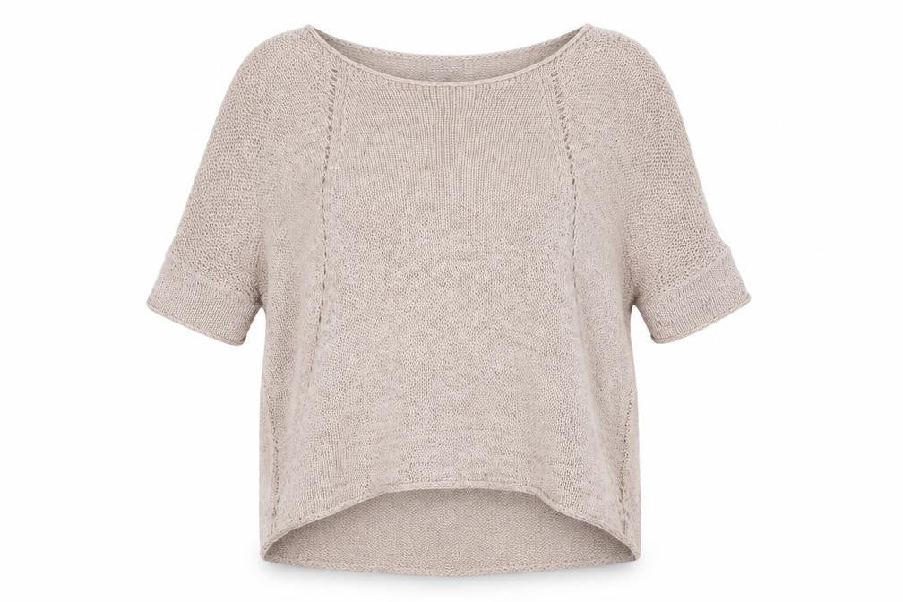 Phase Eight Women Beige Open Knit Short Sleeve Pullover Jumper L