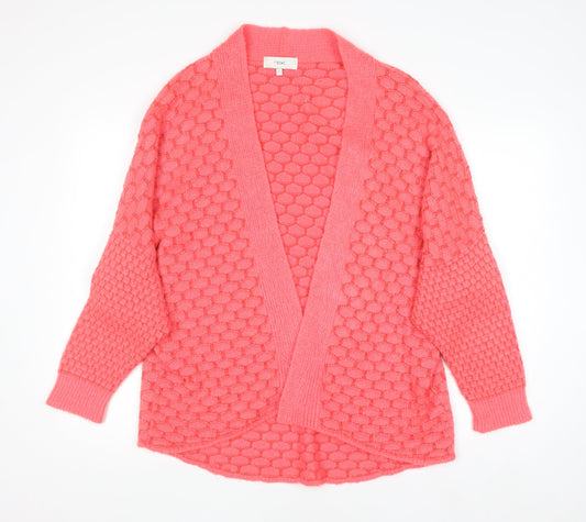 Next Women Pink Chunky Knit Open Cardigan S Relaxed Fit