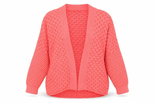 Next Women Pink Chunky Knit Open Cardigan S Relaxed Fit