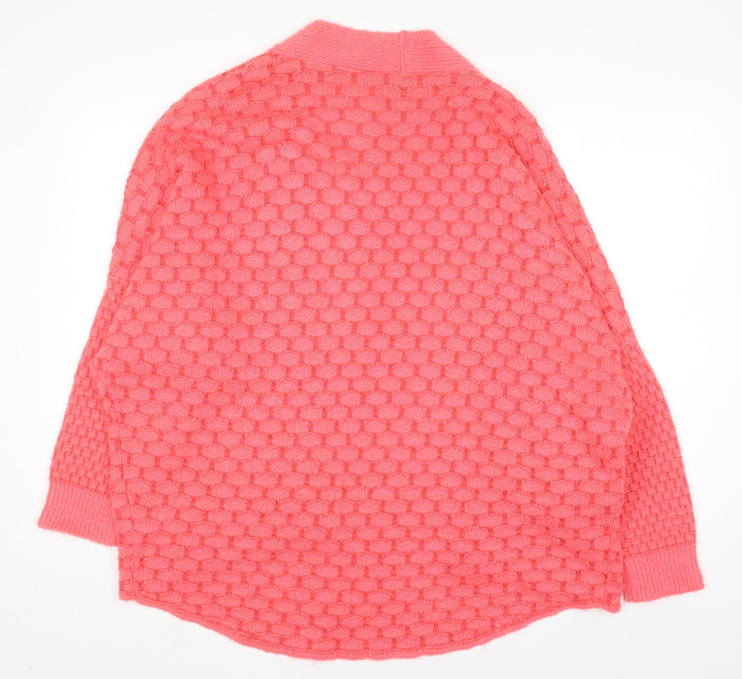 Next Women Pink Chunky Knit Open Cardigan S Relaxed Fit
