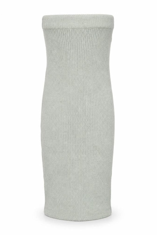 PRETTYLITTLETHING Women’s Grey Knit Bodycon Midi Dress Size S