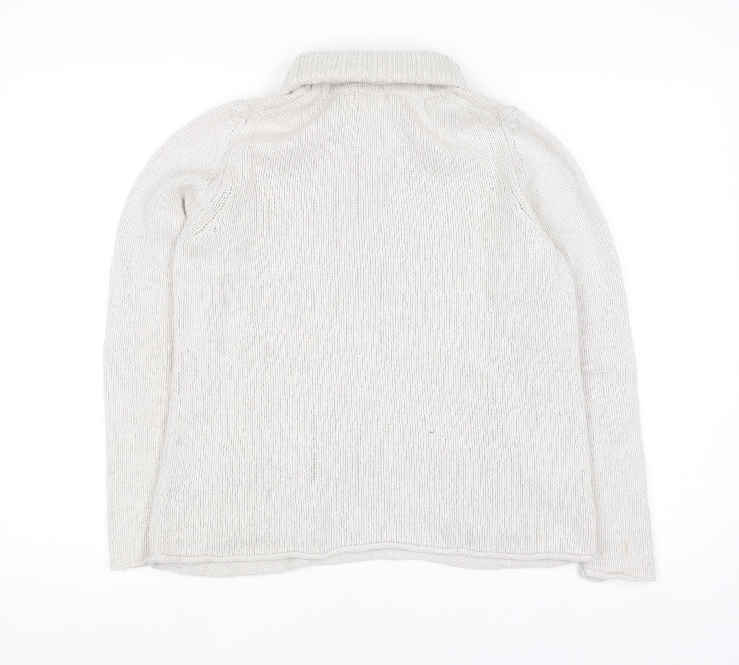 Boden Women’s Ivory Wool Roll Neck Jumper Size 10 Long Sleeve Knit