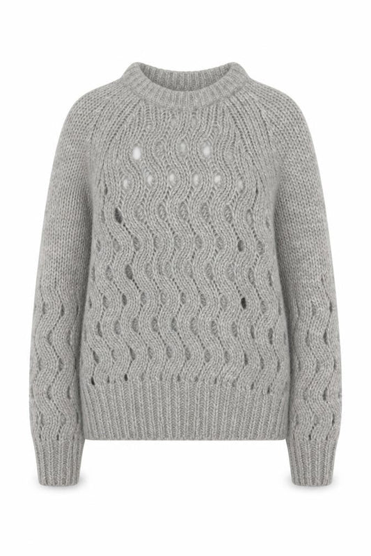 & Other Stories Womens Grey XS Open-Knit Alpaca Blend Jumper