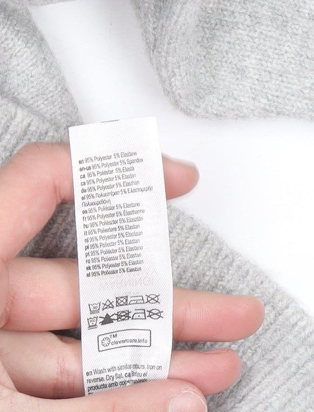 Primark Women's Grey V-Neck Button Cardigan Small