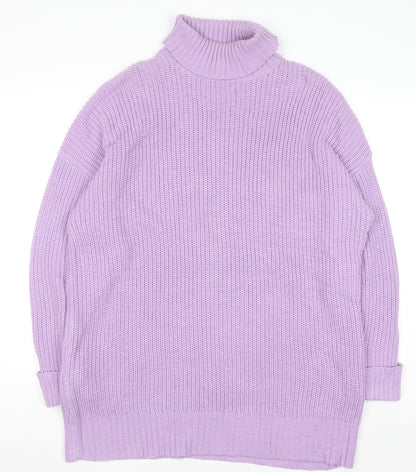 Threadbare Women’s Purple Roll Neck Chunky Knit Jumper Size 12