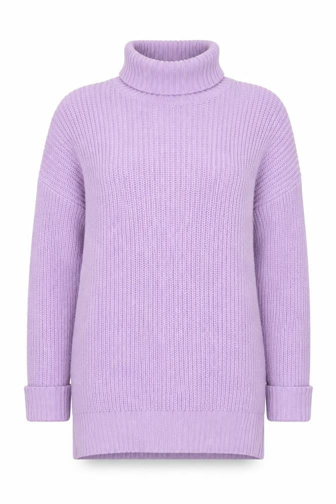 Threadbare Women’s Purple Roll Neck Chunky Knit Jumper Size 12