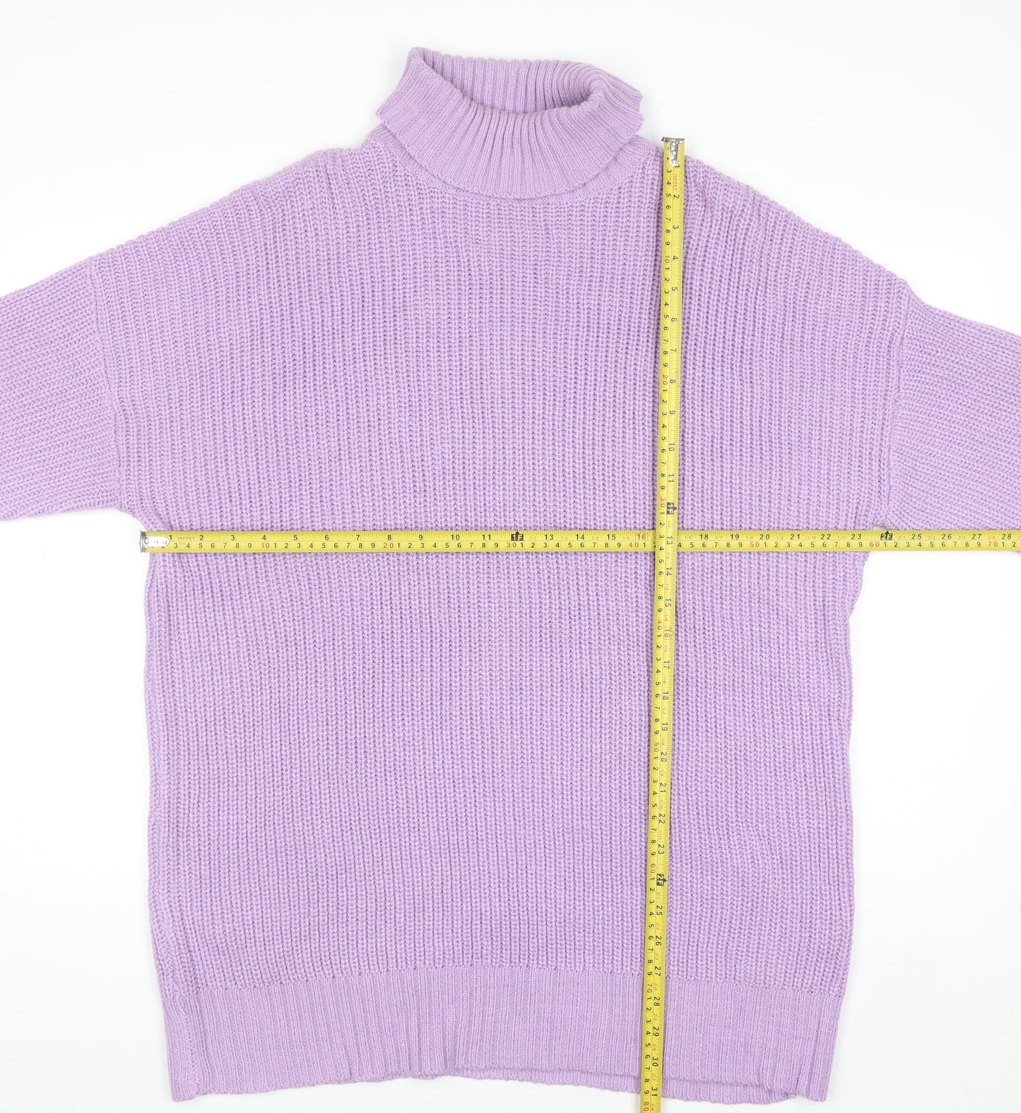 Threadbare Women’s Purple Roll Neck Chunky Knit Jumper Size 12