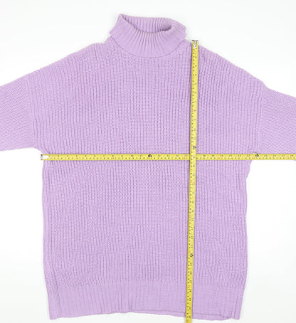 Threadbare Women’s Purple Roll Neck Chunky Knit Jumper Size 12