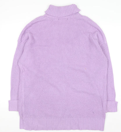 Threadbare Women’s Purple Roll Neck Chunky Knit Jumper Size 12