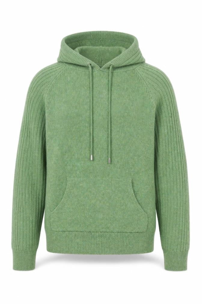 Marks & Spencer Men's Green Knit Pullover Hoodie Size M