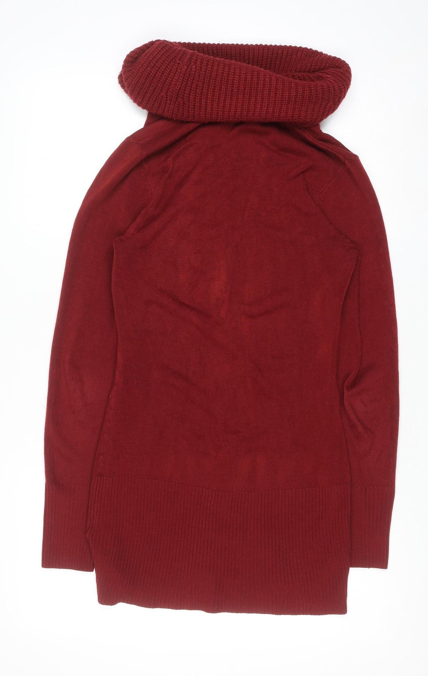 Store Twenty One Women’s Red Cowl Neck Long Sleeve Jumper Size 14
