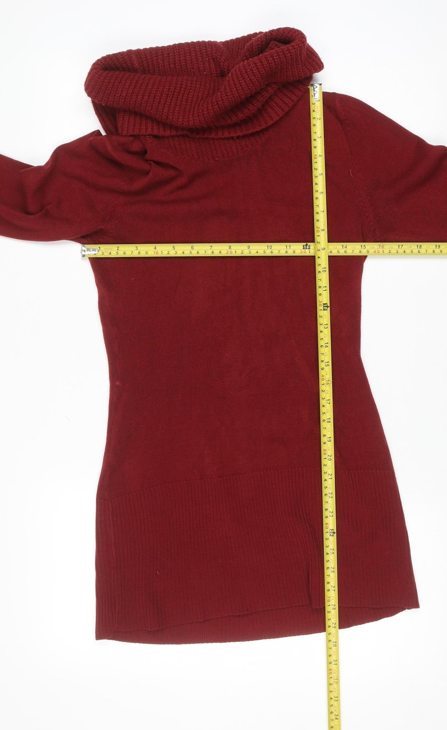 Store Twenty One Women’s Red Cowl Neck Long Sleeve Jumper Size 14