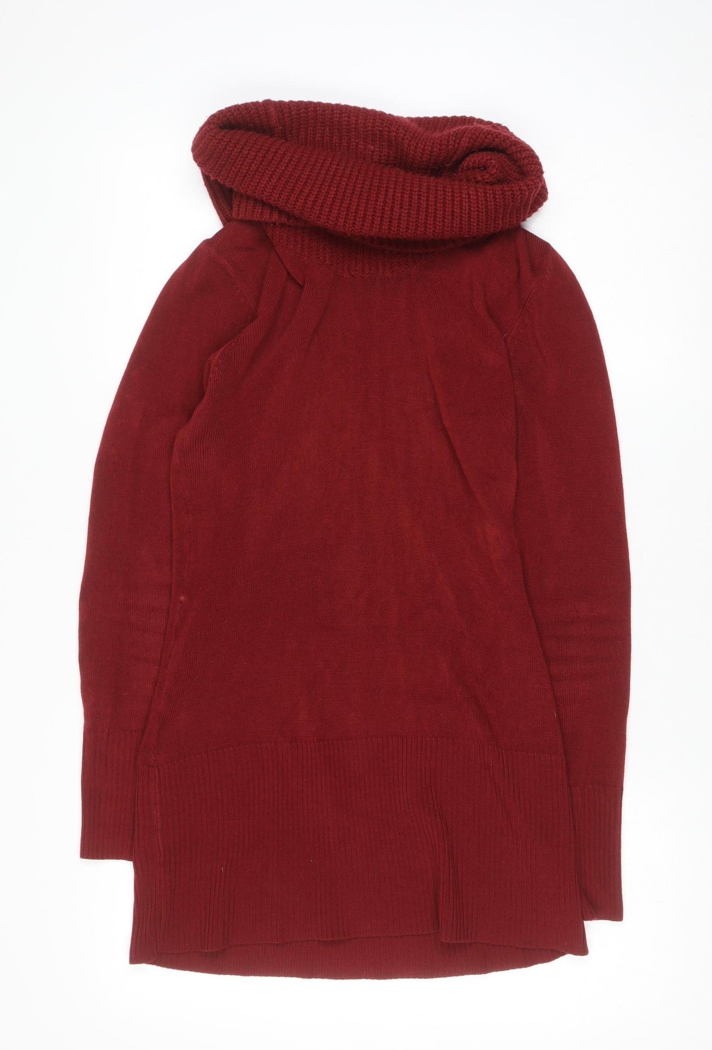 Store Twenty One Women’s Red Cowl Neck Long Sleeve Jumper Size 14