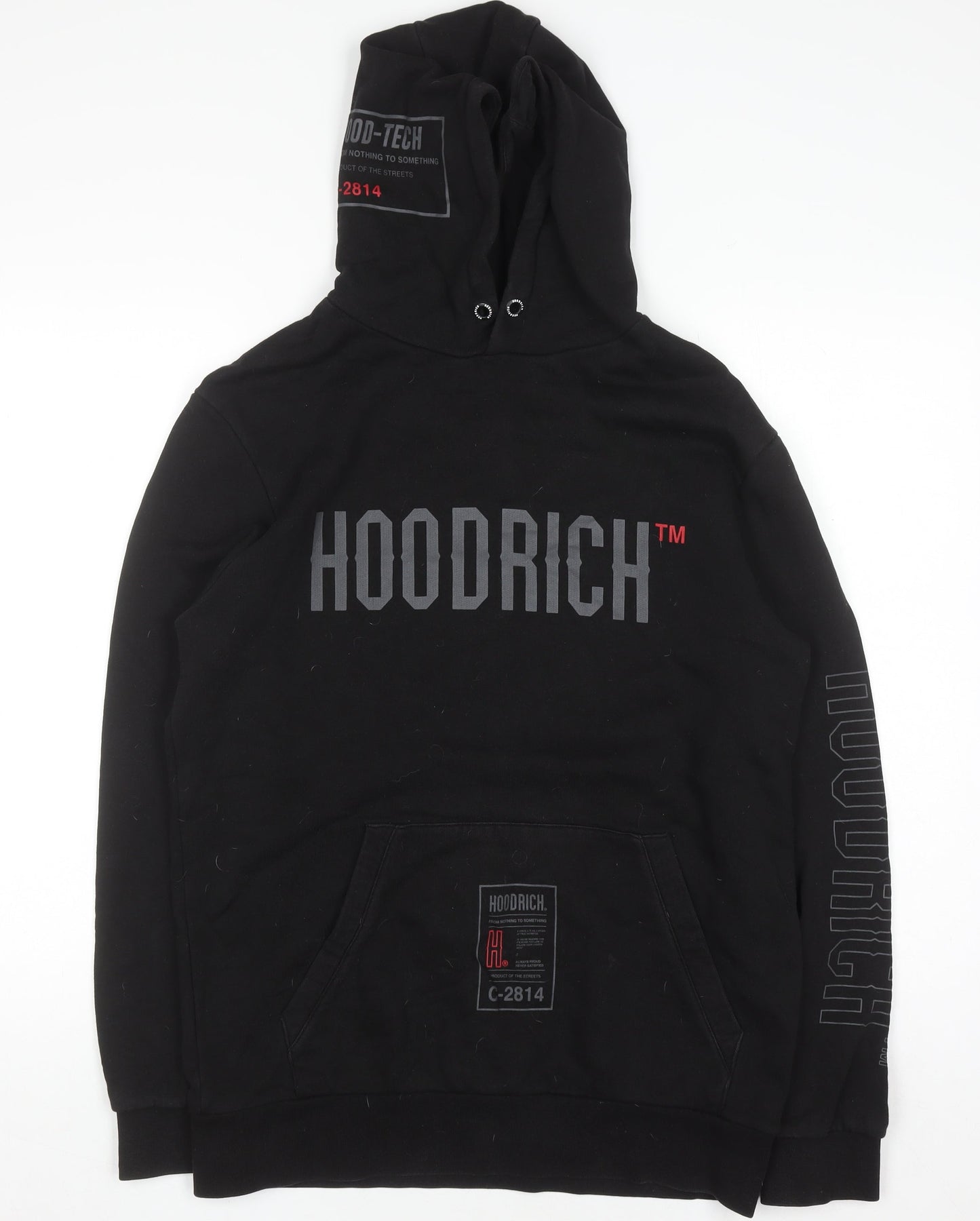 Hoodrich Men's Black Pullover Hoodie Medium Graphic Fleece Streetwear