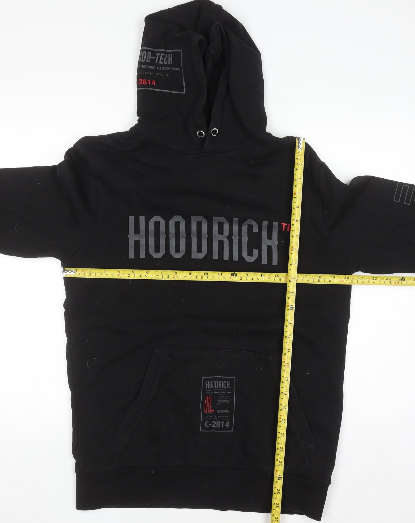 Hoodrich Men's Black Pullover Hoodie Medium Graphic Fleece Streetwear