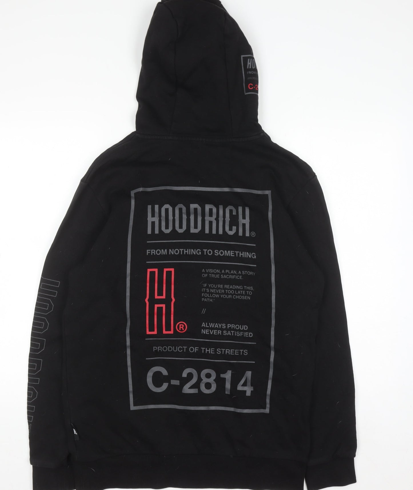 Hoodrich Men's Black Pullover Hoodie Medium Graphic Fleece Streetwear
