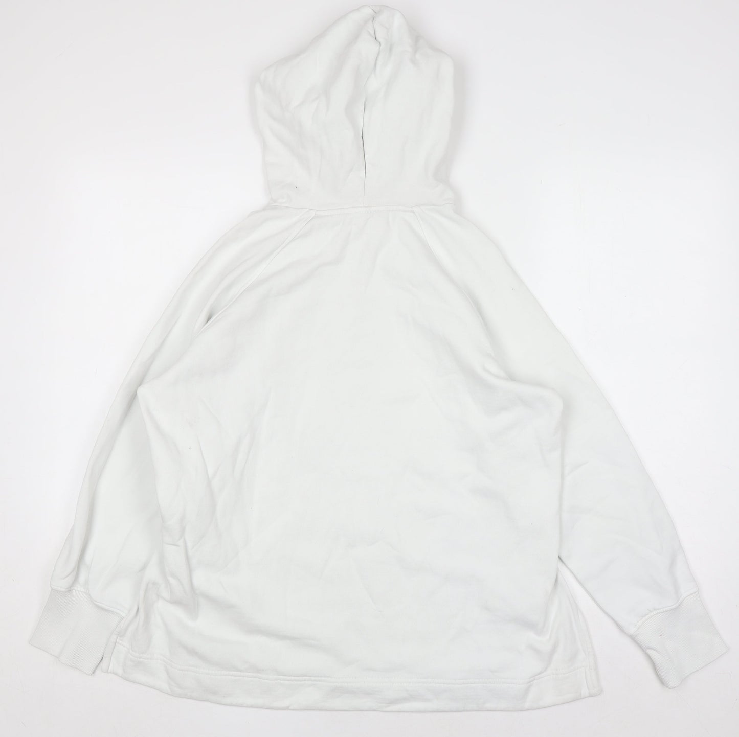 COS Women White Cotton Pullover Hoodie Size 12 Relaxed Fit