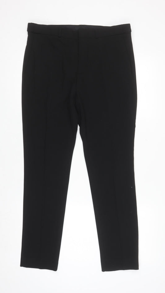 H&M Women Black Skinny Fit Trousers Size 16 Polyester Blend