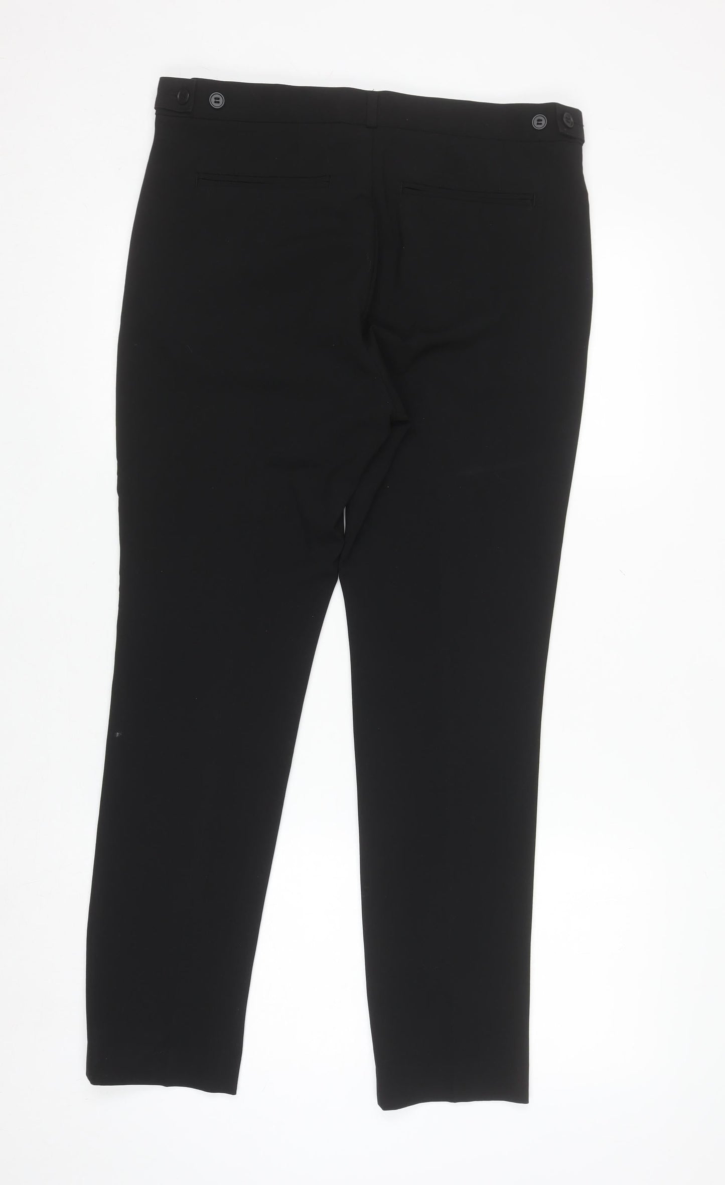 H&M Women Black Skinny Fit Trousers Size 16 Polyester Blend