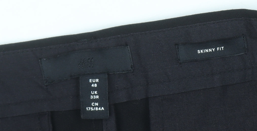 H&M Women Black Skinny Fit Trousers Size 16 Polyester Blend