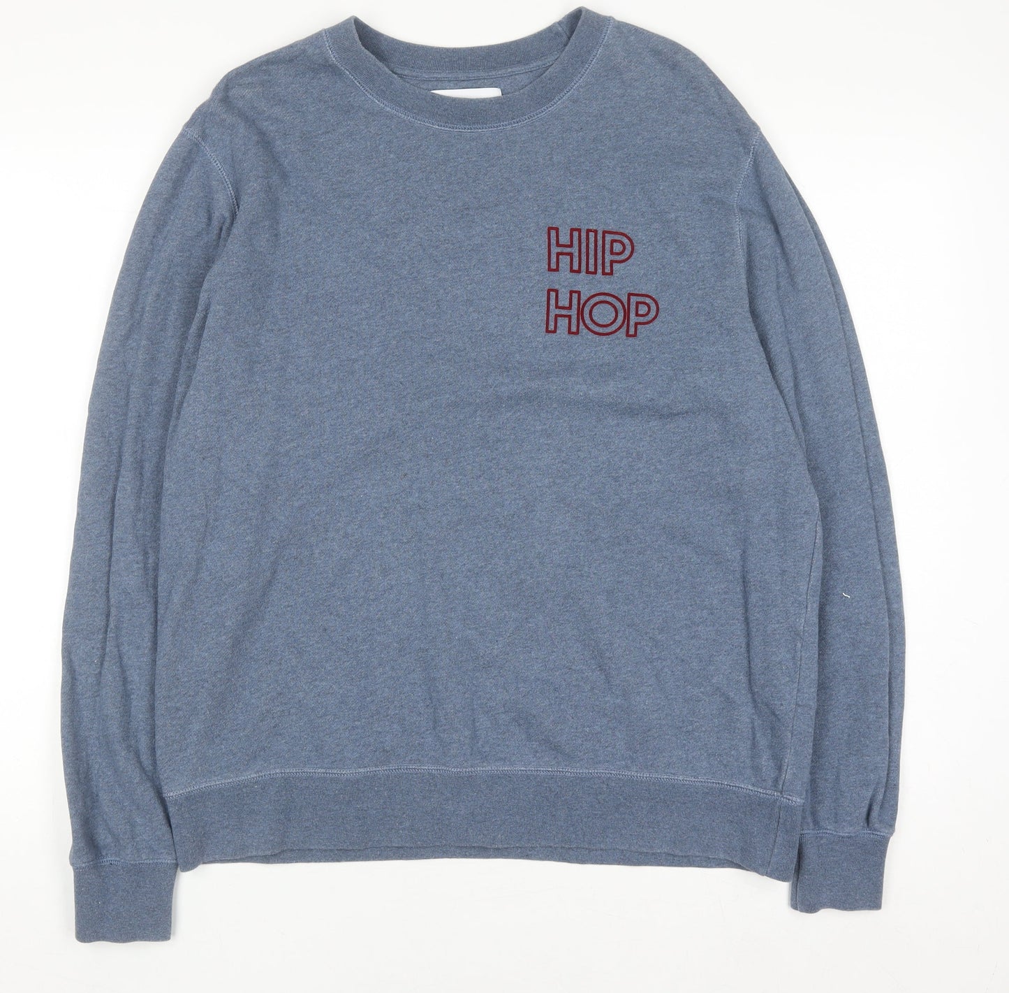 Maison Labiche Men’s Blue Hip Hop Embroidered Cotton Sweatshirt L