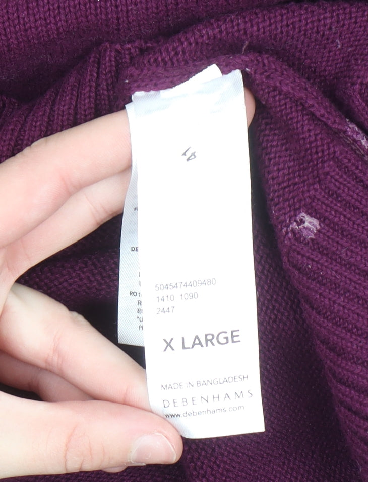 Maine New England Men's Purple V-Neck Cotton Jumper XL