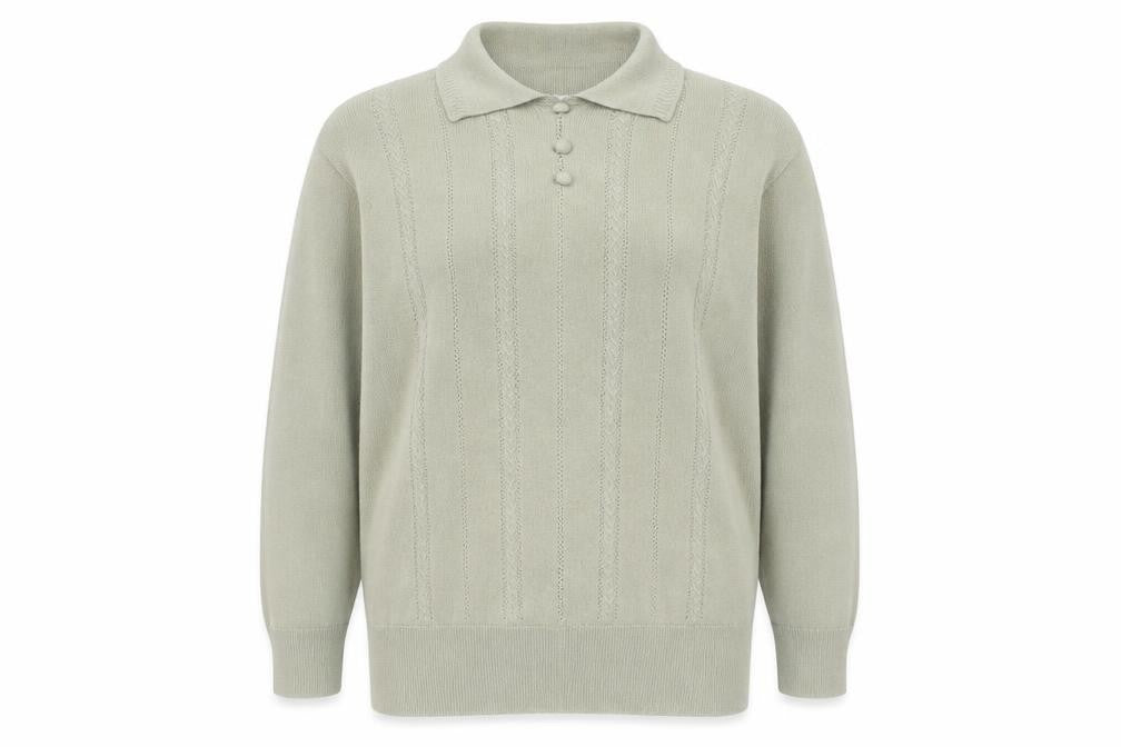 Berkertex Women's Green Collared Knit Jumper Size 16
