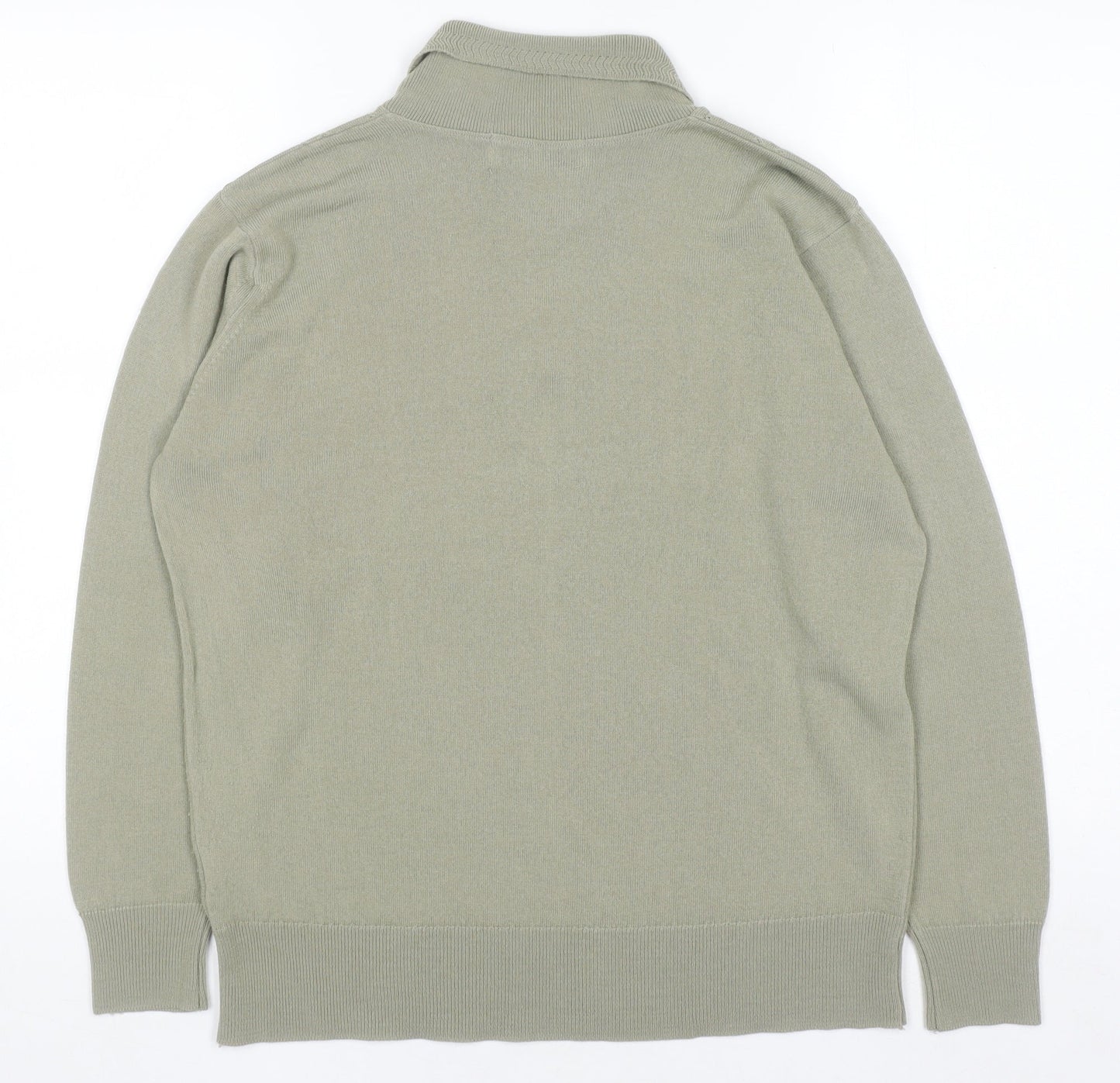Berkertex Women's Green Collared Knit Jumper Size 16