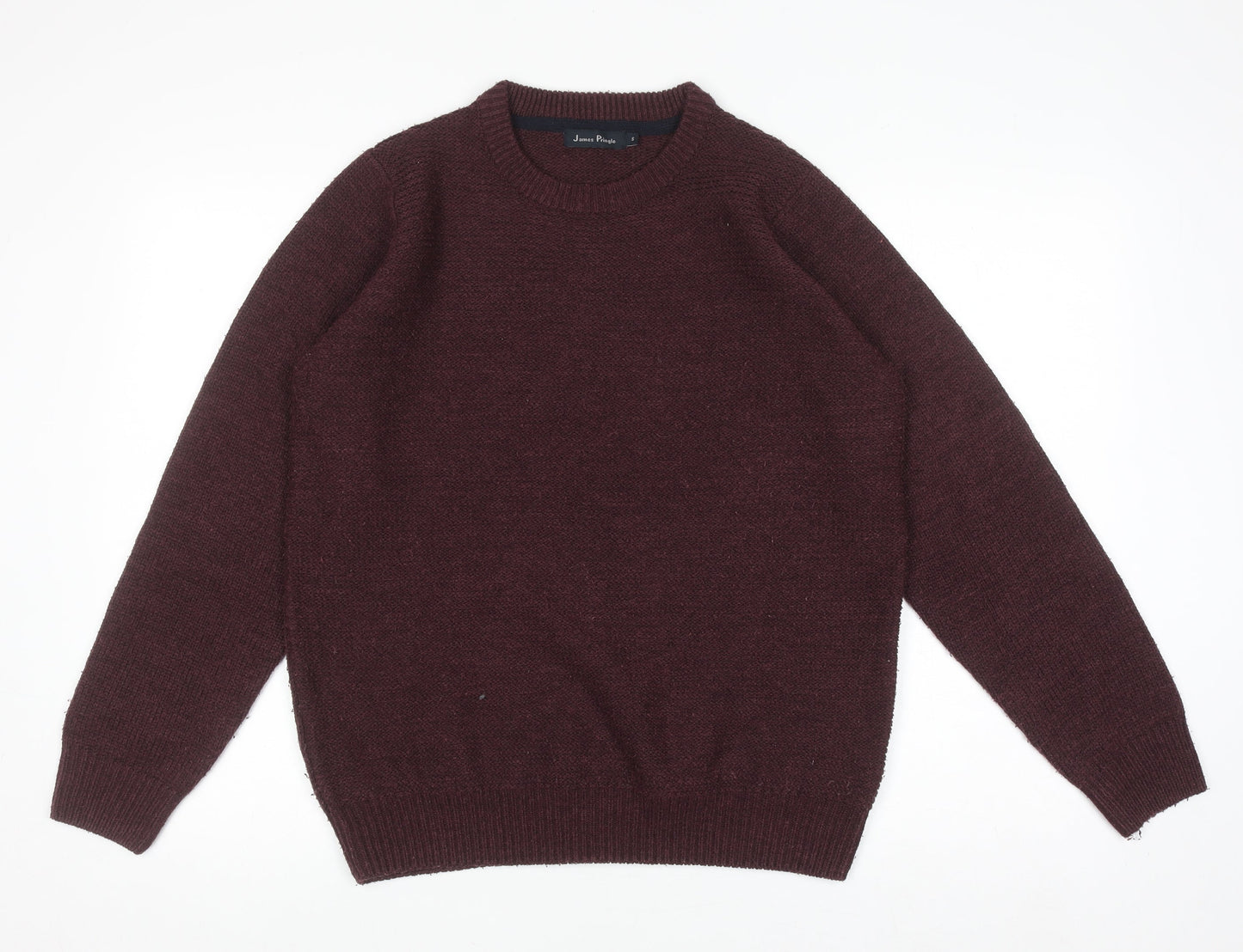 James Pringle Men's Brown Acrylic Crew Neck Jumper Size S