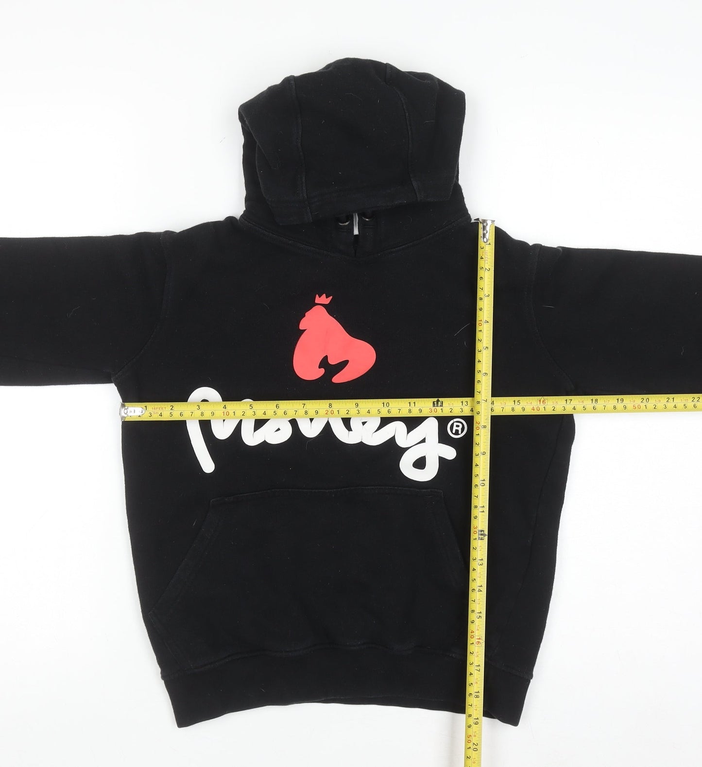 Money Junior Boys Black Pullover Hoodie 12-13 Years Cotton Graphic Print