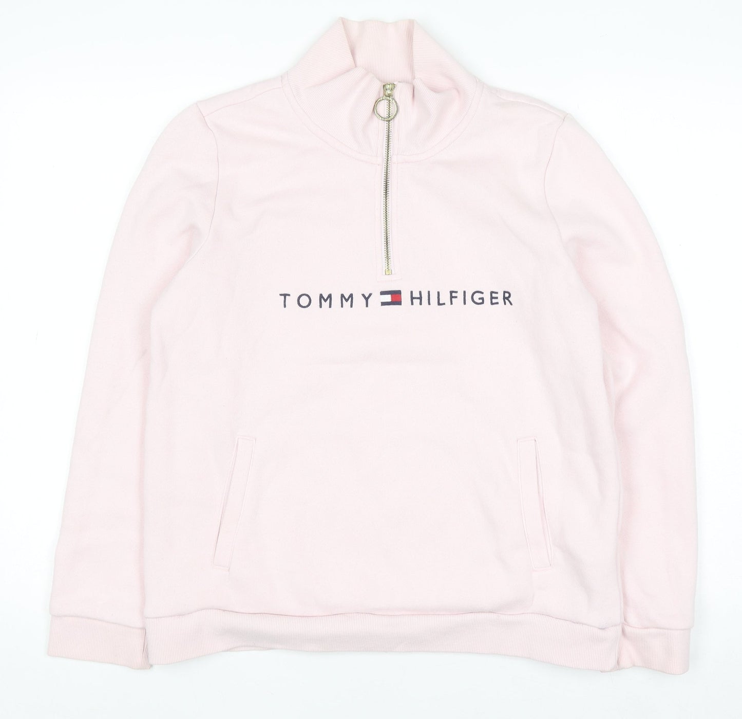 Tommy Hilfiger Women's Pink 1/2 Zip Pullover Sweatshirt Size M