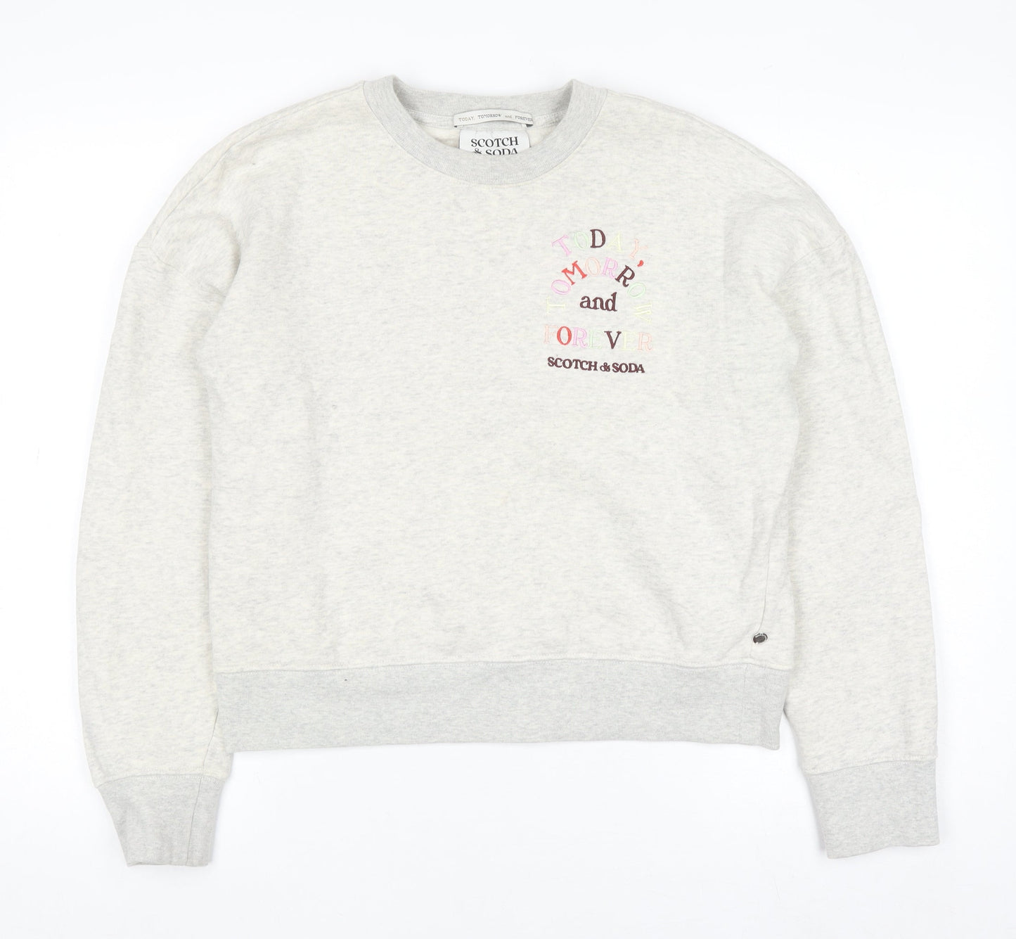 Scotch & Soda Womens Grey Pullover Sweatshirt Small Organic Cotton