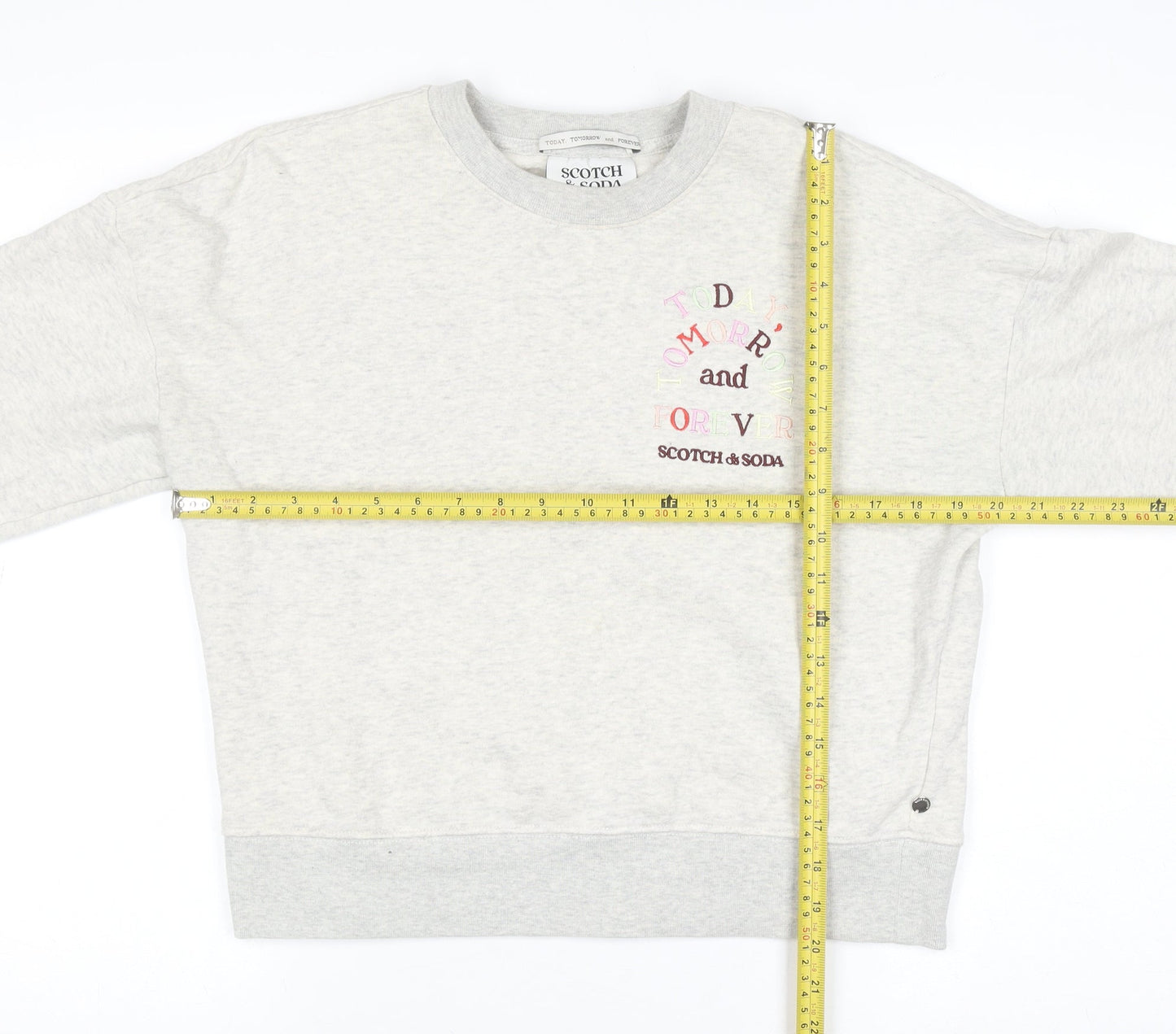 Scotch & Soda Womens Grey Pullover Sweatshirt Small Organic Cotton