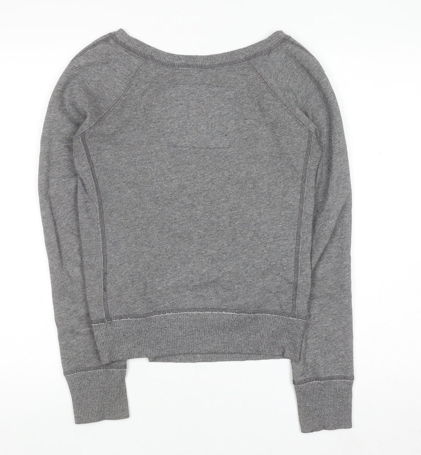 Abercrombie & Fitch Womens Grey XS Pullover Sweatshirt Embroidered Logo