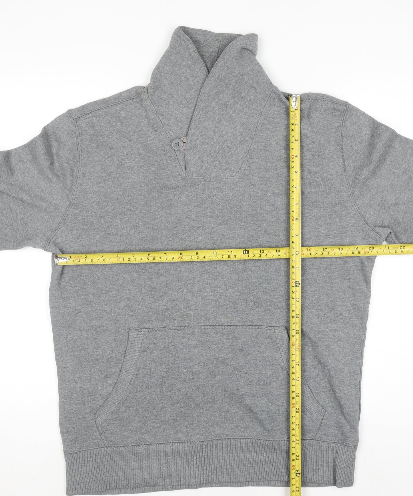 Gap Women Grey Pullover Sweatshirt with Button Neck M