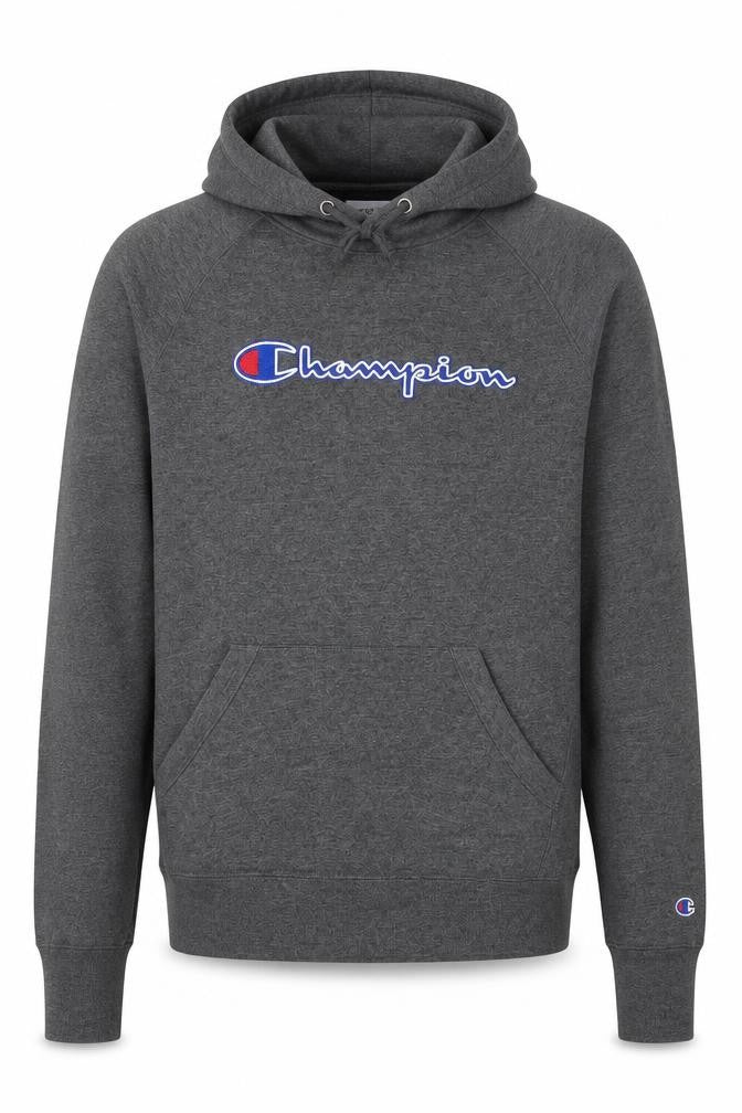 Champion Men's Grey Pullover Hoodie Small Embroidered Logo