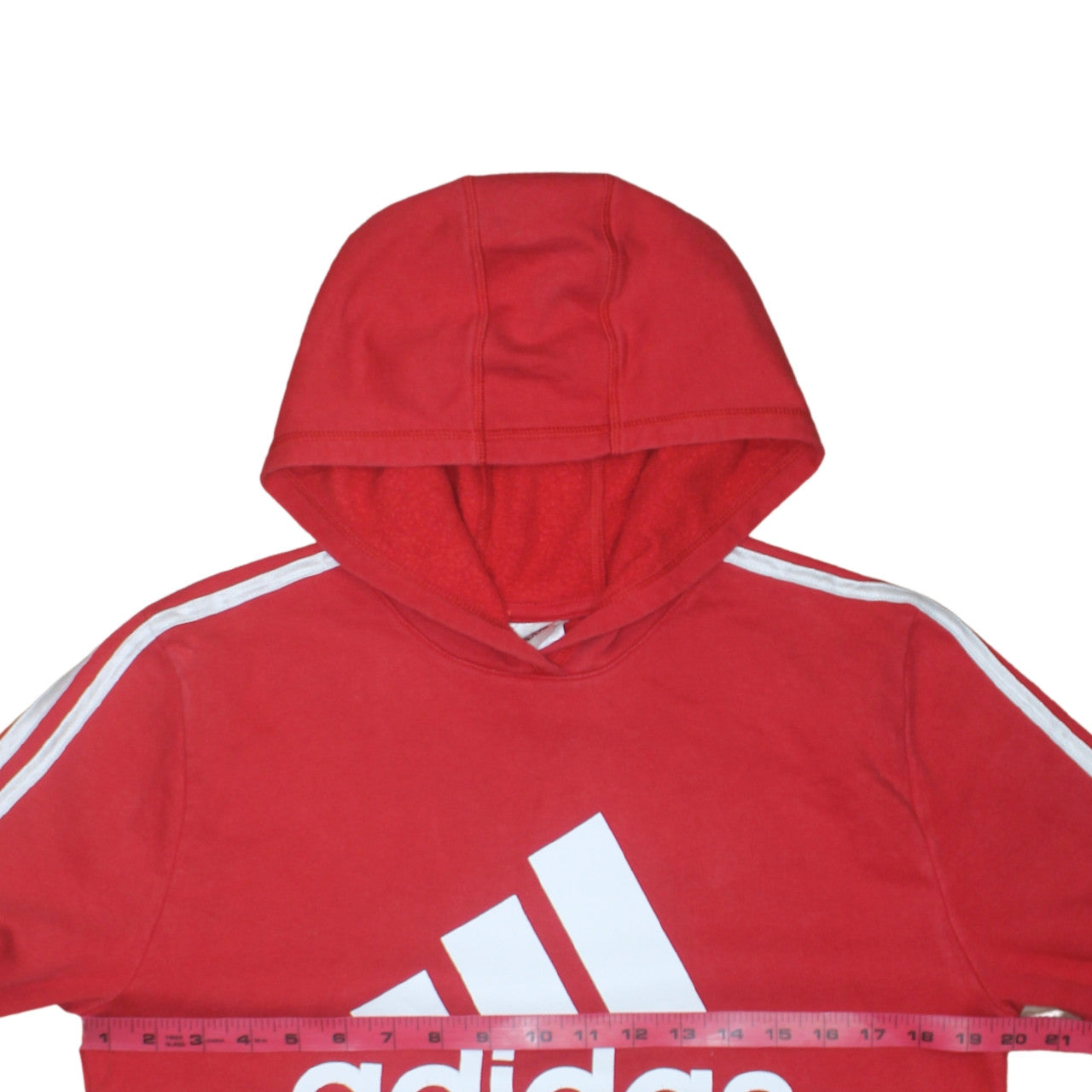 Adidas Womens Red Black Pullover Hoodie Size 18/20 Logo Print