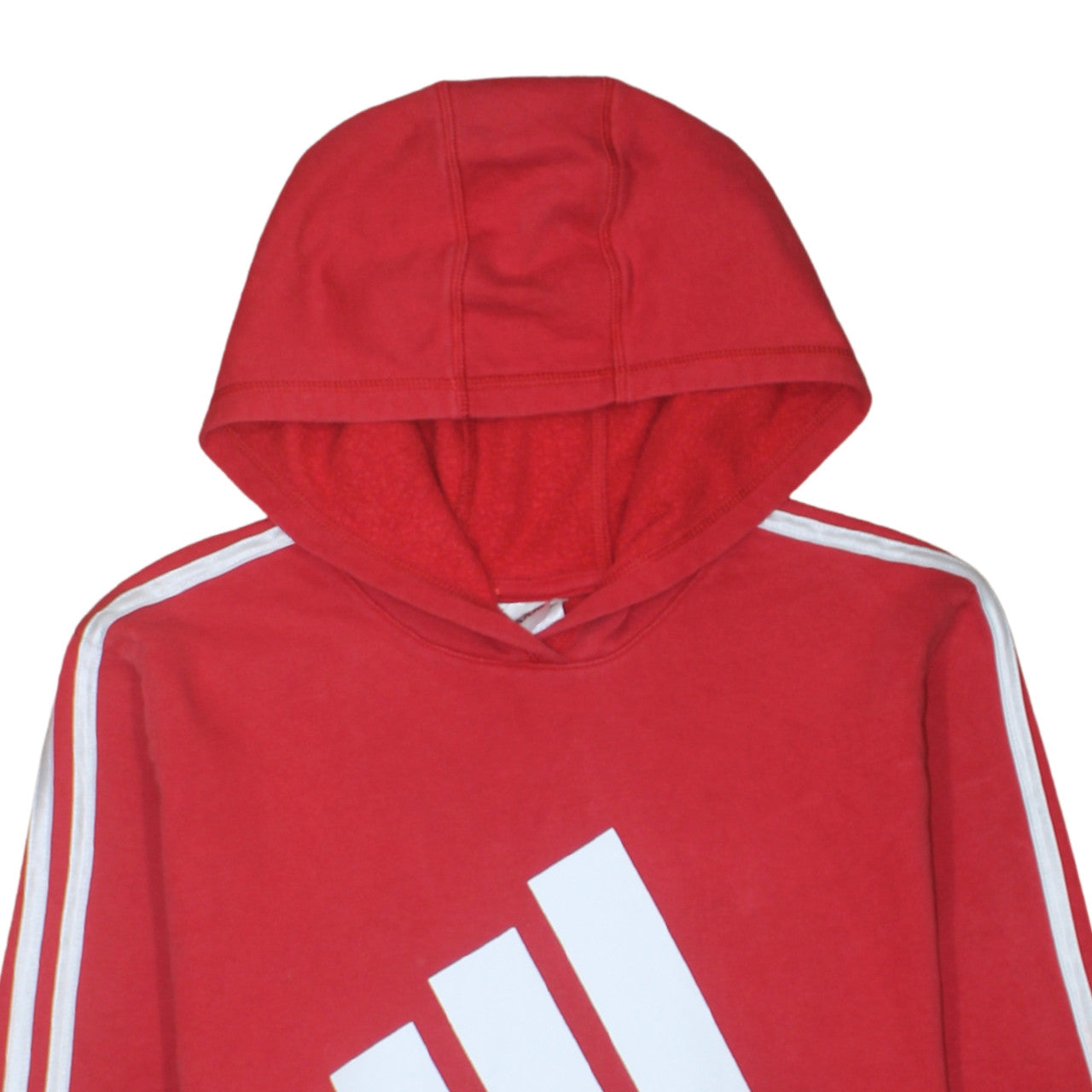Adidas Womens Red Black Pullover Hoodie Size 18/20 Logo Print