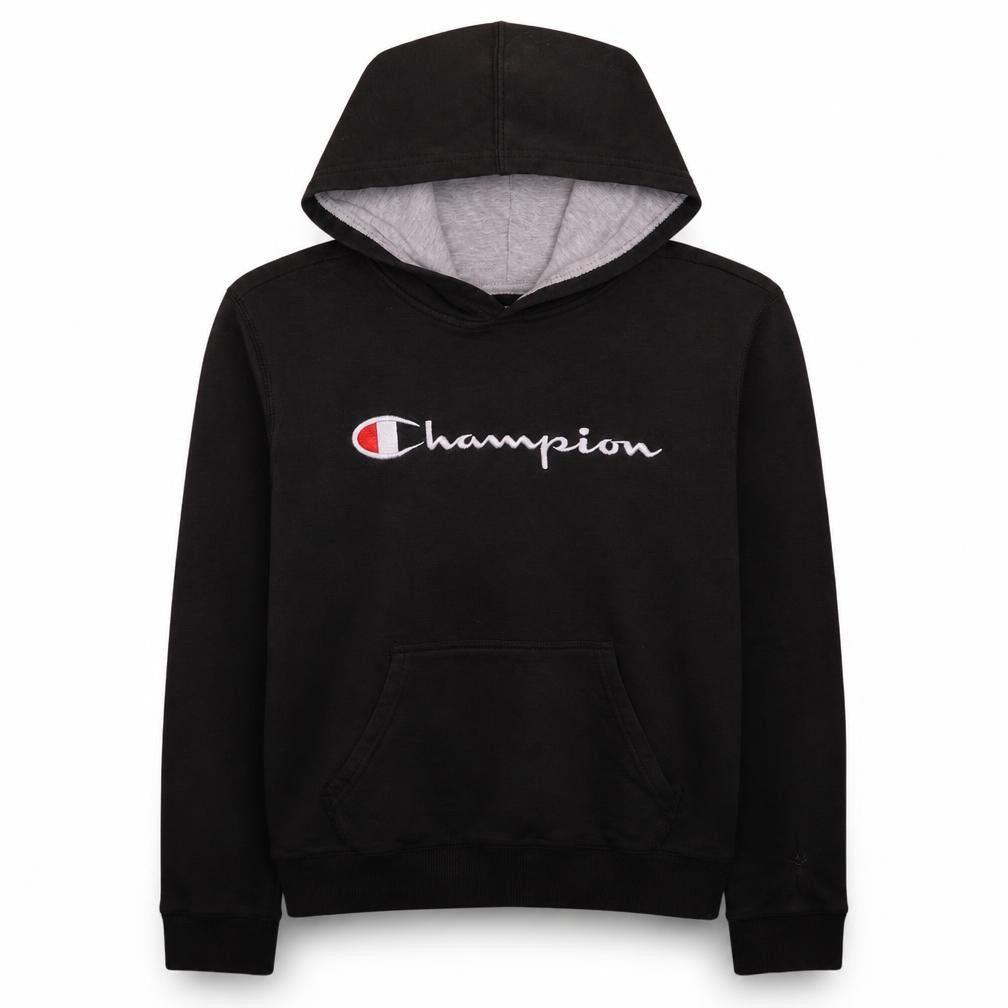 Champion Womens Black XL Pullover Hoodie with Logo Embroidery