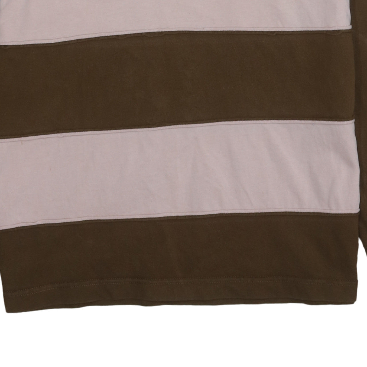 Tommy Hilfiger Men's Brown Striped Long Sleeve Polo Shirt L