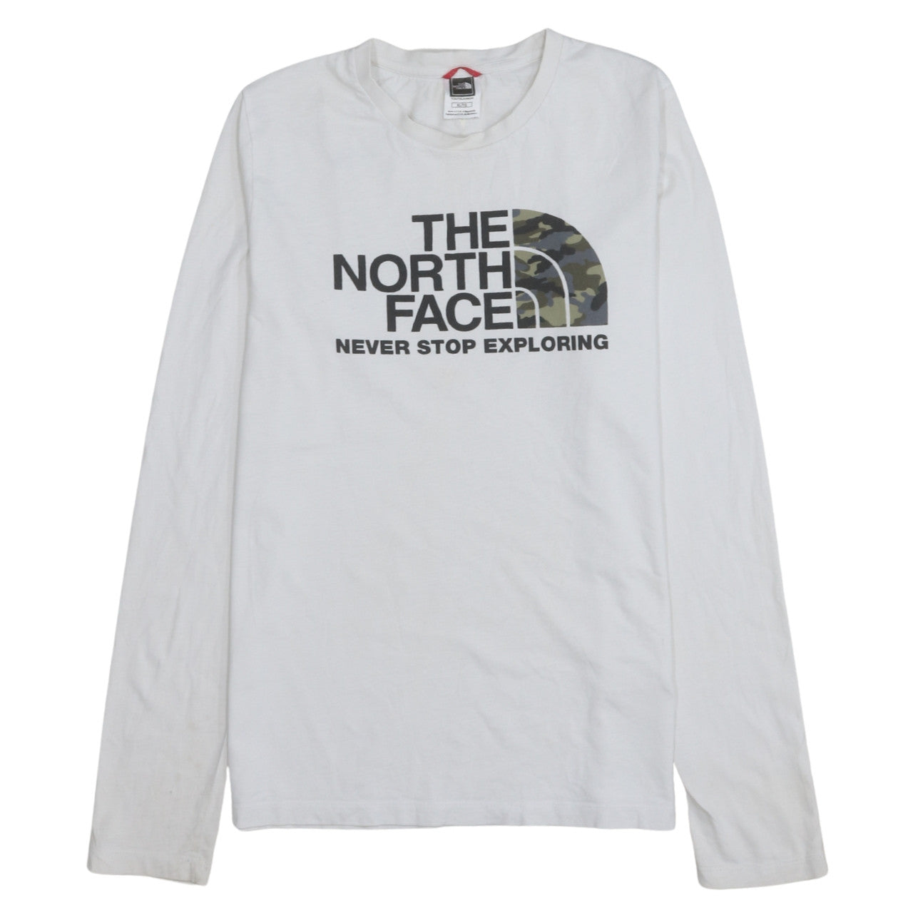 The North Face Boys White Cotton Long Sleeve Logo T-Shirt XL