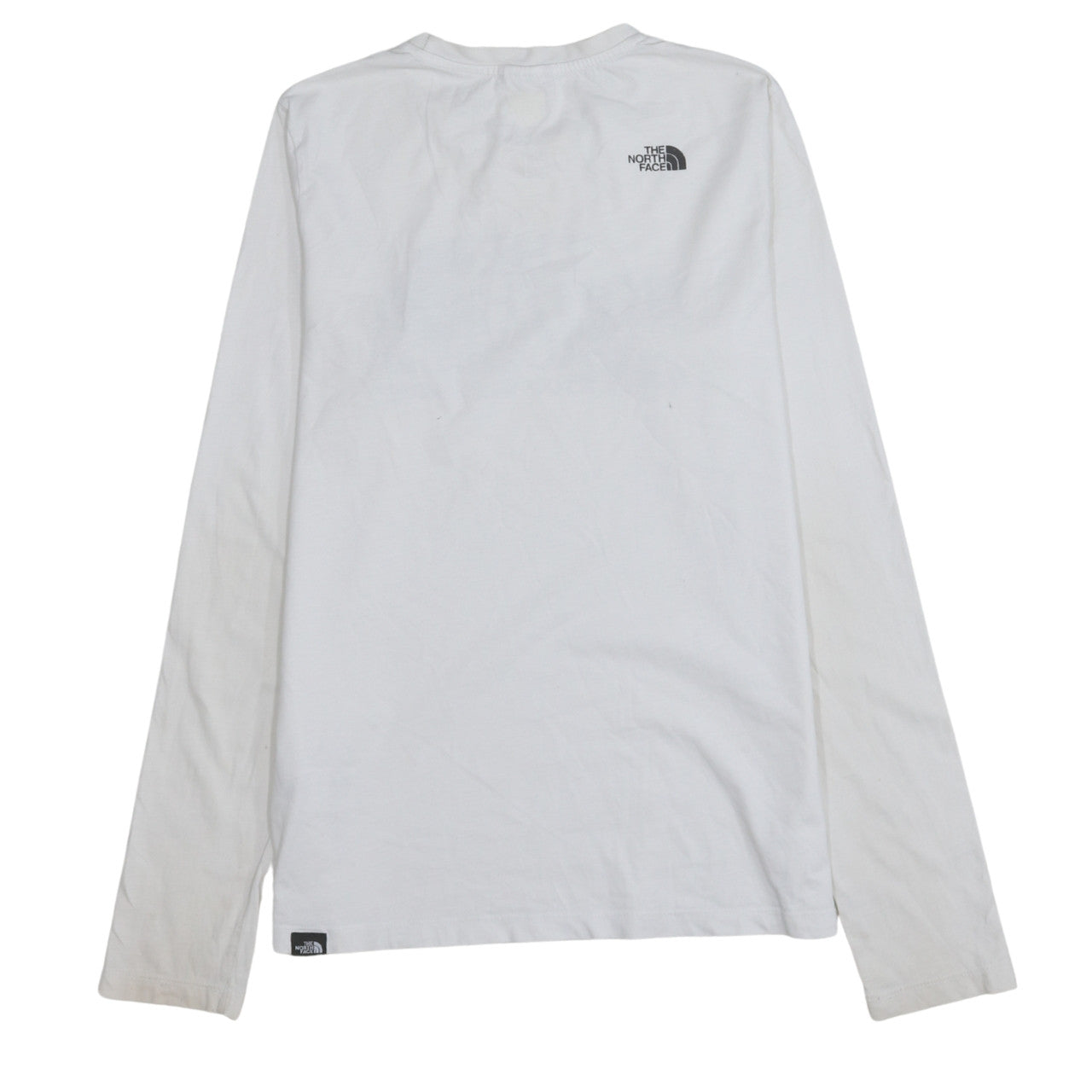 The North Face Boys White Cotton Long Sleeve Logo T-Shirt XL