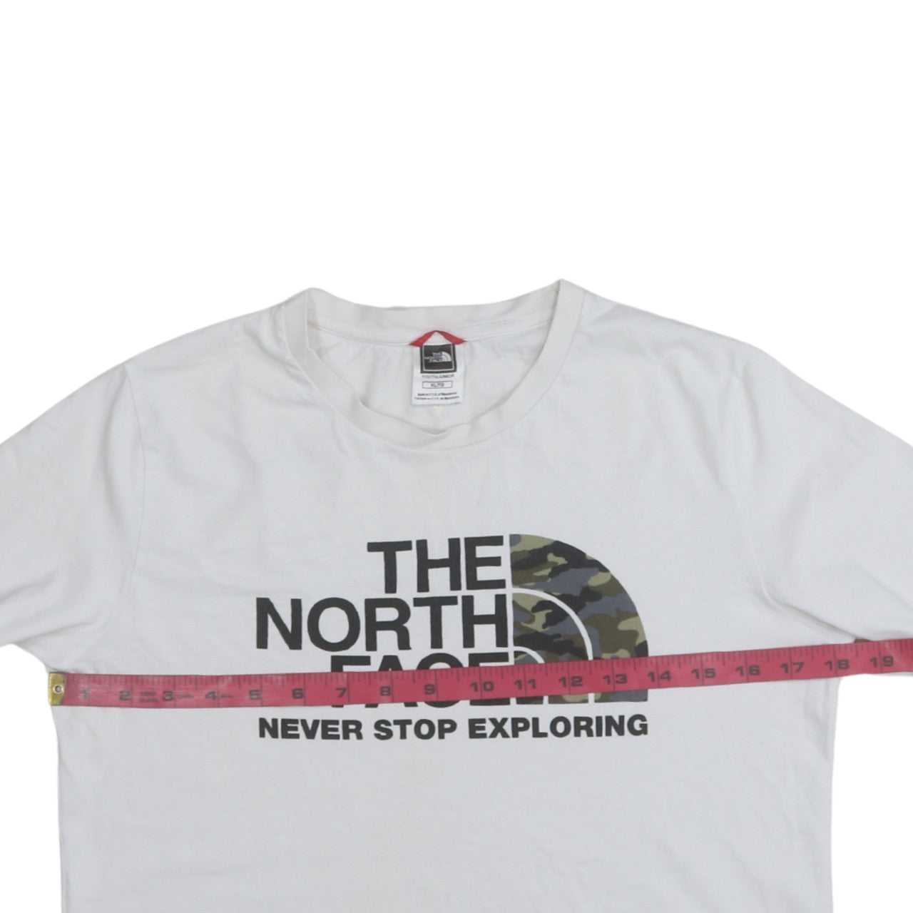 The North Face Boys White Cotton Long Sleeve Logo T-Shirt XL
