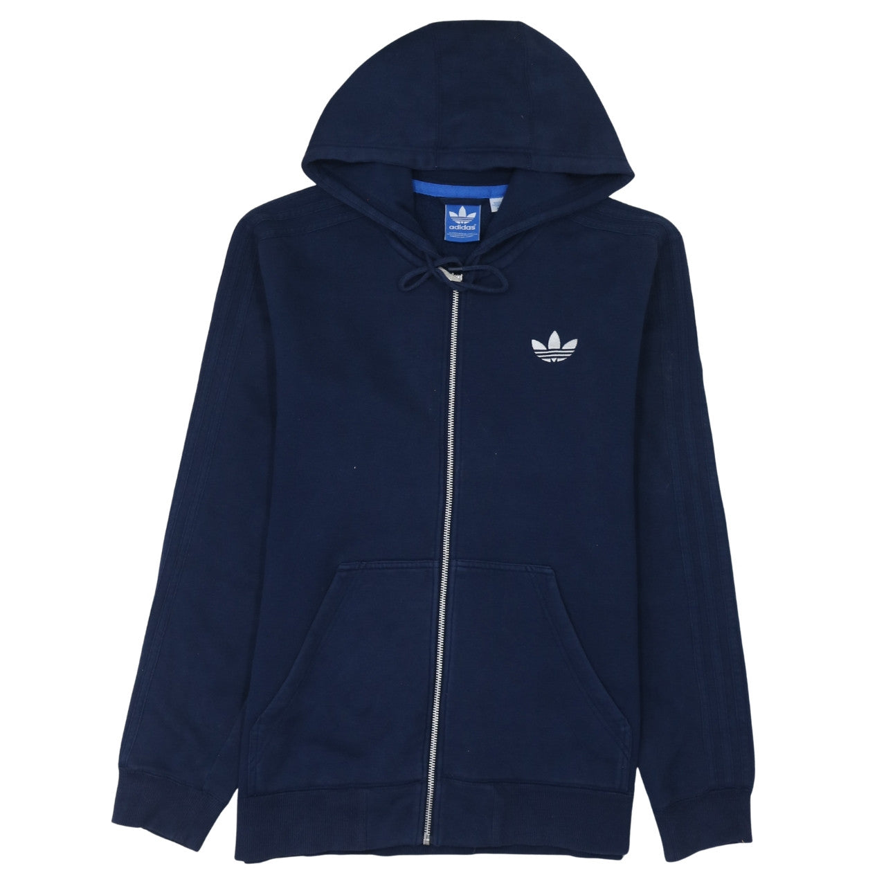 Adidas Men’s Blue Full Zip Hoodie Size M Classic Sports Fleece