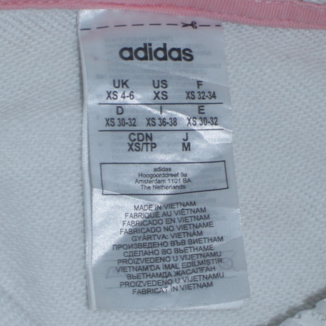 Adidas Womens White Pink Logo Pullover Hoodie XS